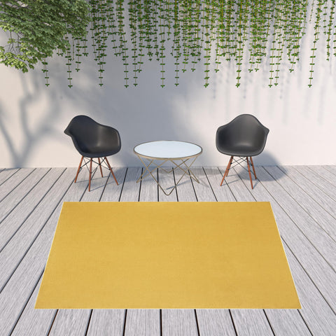 8' X 10' Yellow Indoor Outdoor Area Rug