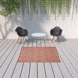 5' X 7' Coral Indoor Outdoor Area Rug