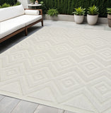 5' X 7' Ivory Indoor Outdoor Area Rug