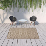 6' X 9' Beige Indoor Outdoor Area Rug