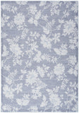 5' X 7' Grey Floral Washable Area Rug