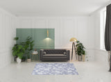 5' X 7' Grey Floral Washable Area Rug