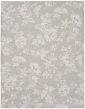 8' X 10' Natural Floral Distressed Washable Area Rug