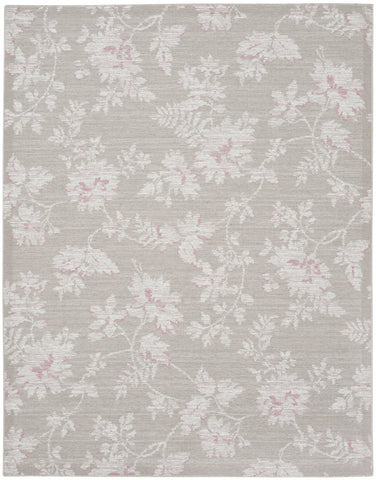 8' X 10' Natural Floral Distressed Washable Area Rug