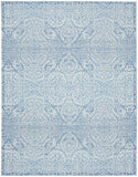 8' X 10' Blue Floral Distressed Washable Area Rug