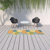 10' Turquoise Indoor Outdoor Runner Rug