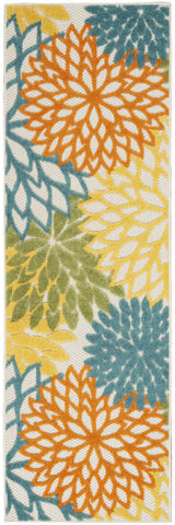 8' Turquoise Indoor Outdoor Runner Rug