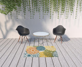4' X 6' Blue And Yellow Indoor Outdoor Area Rug