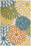5' X 7' Blue And Yellow Indoor Outdoor Area Rug