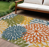 7' X 10' Blue And Yellow Indoor Outdoor Area Rug