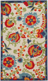 3' X 5' Red And Ivory Indoor Outdoor Area Rug