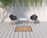 3' X 5' Blue And Orange Indoor Outdoor Area Rug