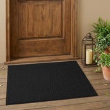 3' X 5' Black Stain Resistant Indoor Outdoor Area Rug