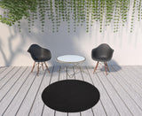 6' X 6' Black Round Indoor Outdoor Area Rug