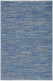 4' Runner Blue And Gray Indoor Outdoor Runner Rug