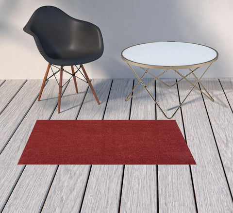 2' X 4' Brick Red Indoor Outdoor Runner Rug