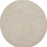 6' X 6' Beige And Ivory Round Indoor Outdoor Area Rug