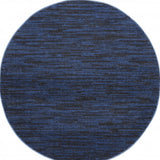 4' Blue Round Indoor Outdoor Area Rug