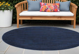 6' X 6' Blue Round Indoor Outdoor Area Rug