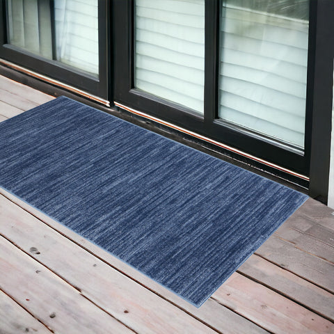 4' Runner Navy Blue Indoor Outdoor Runner Rug