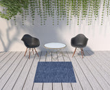 5' X 5' Blue Square Indoor Outdoor Area Rug