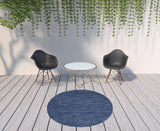 6' X 6' Blue Round Indoor Outdoor Area Rug