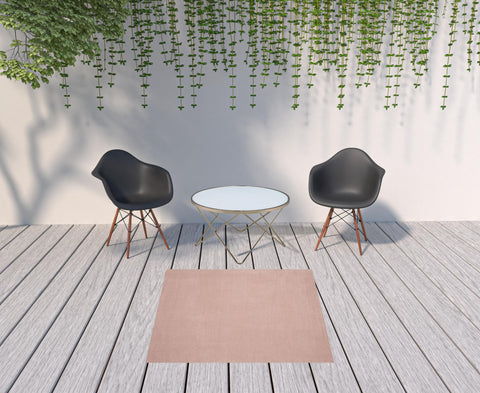 5' X 5' Pink Square Indoor Outdoor Area Rug