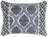 Blue And Ivory Damask King Quilt
