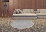 4' Gray Round Indoor Outdoor Area Rug