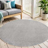 6' X 6' Gray Round Indoor Outdoor Area Rug