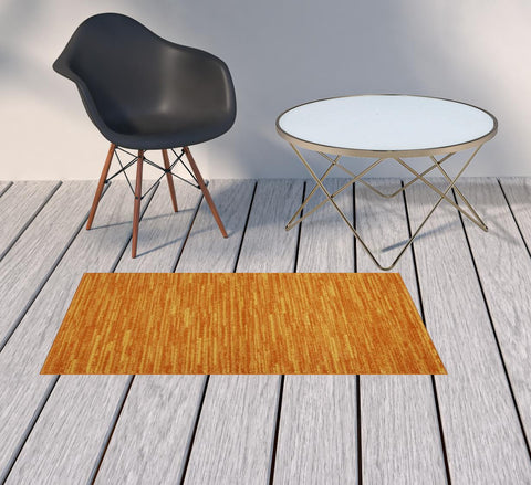 2' X 4' Orange Indoor Outdoor Runner Rug