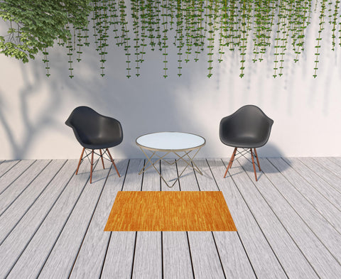 3' X 5' Orange Indoor Outdoor Area Rug