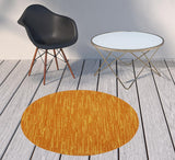 4' Orange Round Indoor Outdoor Area Rug