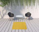 5' X 5' Yellow Square Indoor Outdoor Area Rug