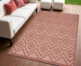 4' X 6' Coral Indoor Outdoor Area Rug