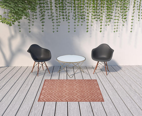 4' X 6' Coral Indoor Outdoor Area Rug