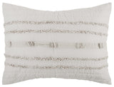 92" X 106" Natural Striped Cotton Quilt