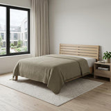 Natural Checkered Queen Quilt