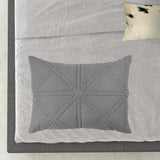 Gray Geometric Queen Quilt