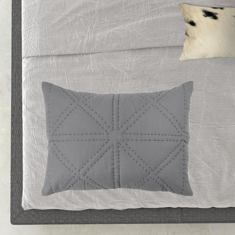 Gray Geometric Queen Quilt