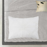 White Geometric Queen Quilt