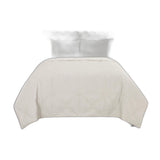Set of Three Ivory Geometric Queen Quilt