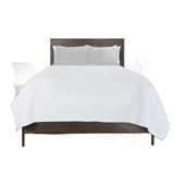 92" X 90" White Geometric Cotton Quilt