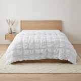 86" X 68" White Geometric Cotton Quilt