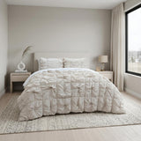 Natural Twin Cotton Blend Washable Polyester Down Alternative Comforter Set With Two Shams