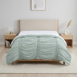 92" X 106" Blue Striped Cotton Quilt