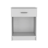 22" White Wood One Drawer Nightstand