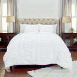White Geometric King Quilt
