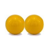 Set of Two Yellow Aluminum Decorative Orbs