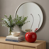 21" Red and Silver Aluminum Tabletop Sculpture